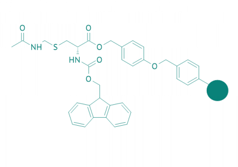 Fmoc-D-Cys(Acm)-Wang Harz (1% DVB; 100-200 mesh; 0,3-0,8 mmol/g)