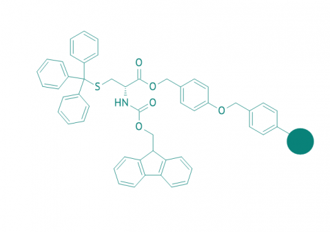Fmoc-D-Cys(Trt)-Wang Harz (1% DVB; 100-200 mesh; 0,3-0,8 mmol/g)