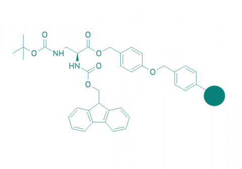Fmoc-Dap(Boc)-Wang Harz (1% DVB; 100-200 mesh; 0,3-0,8 mmol/g)